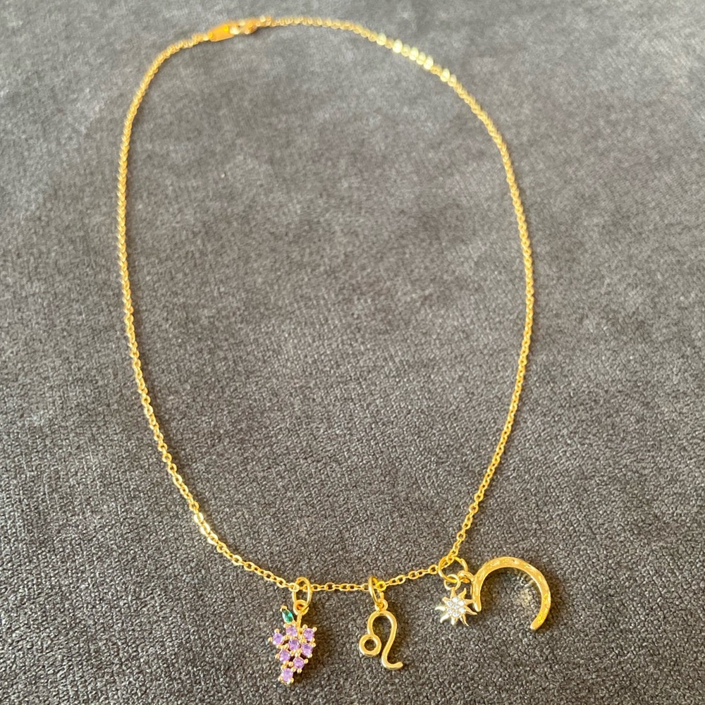 Gold Necklace with Removable Charms - Picture 4 of 7